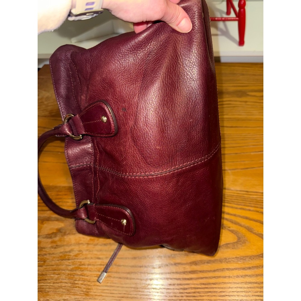 Tods Burgundy Leather Satchel Handbag Made in Italy Oxblood‎ Tote Bag - Picture 6 of 14